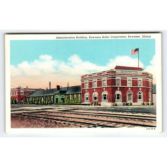 Vintage Kewanee Boiler Corp Administration Building Postcard Illinois - Picture 1 of 2